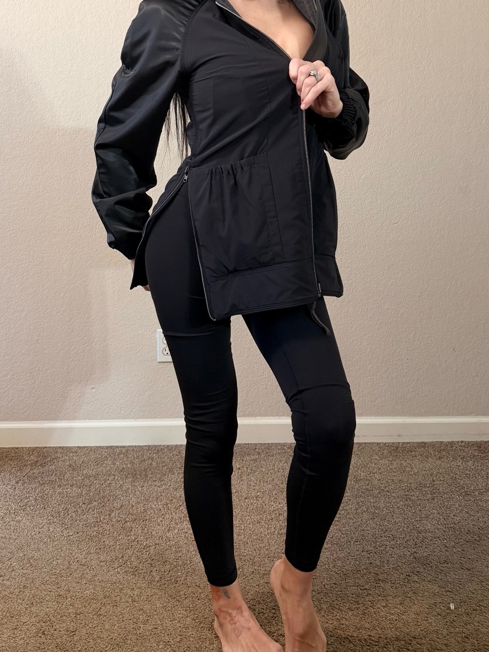 lululemon athletica Black Bomber Jacket with Side Zips NWOT